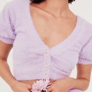 NWT For Love and Lemons Devon Cropped Cardigan Sweater